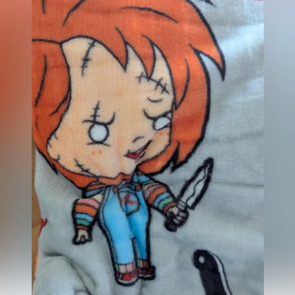 Chucky Halloween plush throw blanket